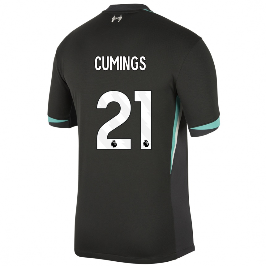 Vaikiškas Eartha Cumings #21 Juoda Antracito Balta Išvykos Marškinėliai 2024/25 T-Shirt