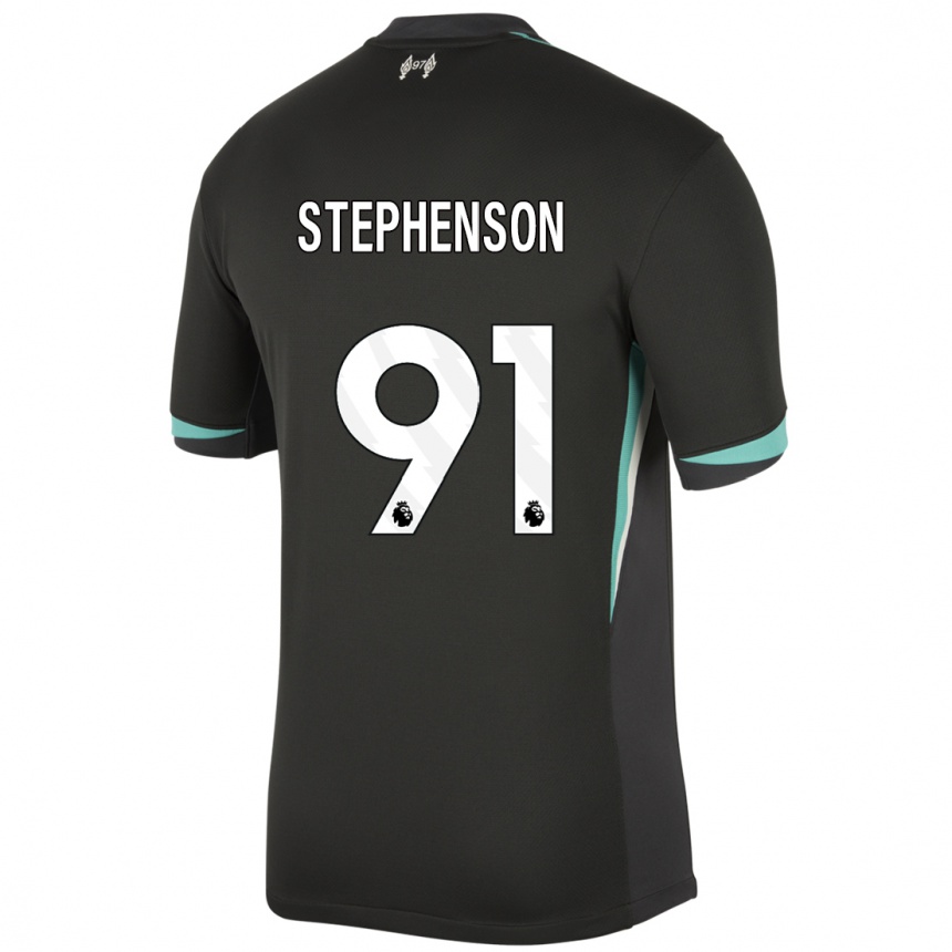 Vaikiškas Luca Stephenson #91 Juoda Antracito Balta Išvykos Marškinėliai 2024/25 T-Shirt