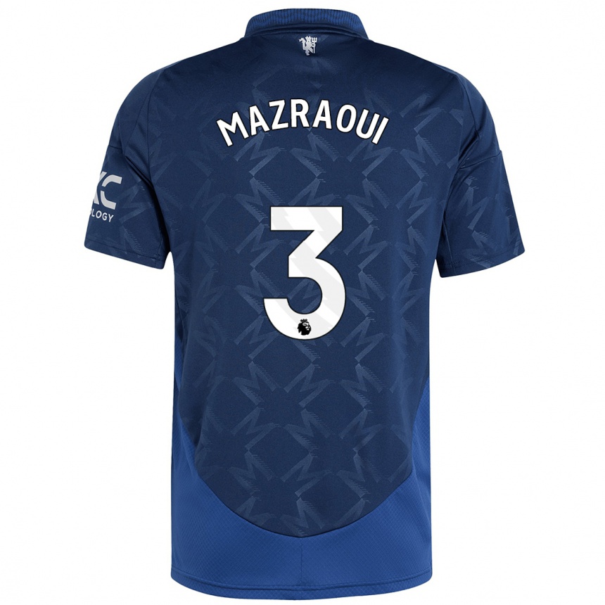 Vaikiškas Noussair Mazraoui #3 Indigo Išvykos Marškinėliai 2024/25 T-Shirt