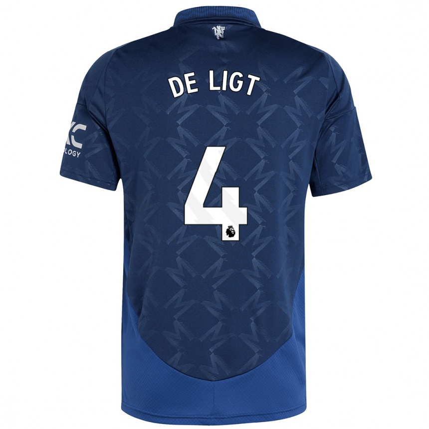 Vaikiškas Matthijs De Ligt #4 Indigo Išvykos Marškinėliai 2024/25 T-Shirt