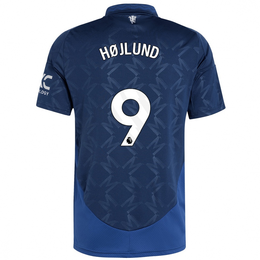 Vaikiškas Rasmus Højlund #9 Indigo Išvykos Marškinėliai 2024/25 T-Shirt