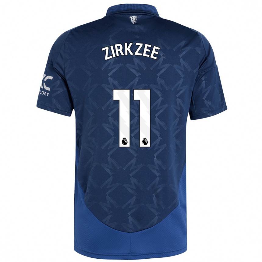 Vaikiškas Joshua Zirkzee #11 Indigo Išvykos Marškinėliai 2024/25 T-Shirt