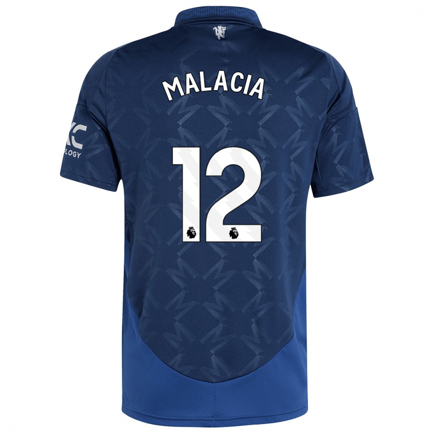 Vaikiškas Tyrell Malacia #12 Indigo Išvykos Marškinėliai 2024/25 T-Shirt