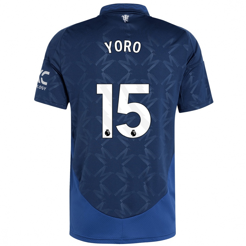 Vaikiškas Leny Yoro #15 Indigo Išvykos Marškinėliai 2024/25 T-Shirt