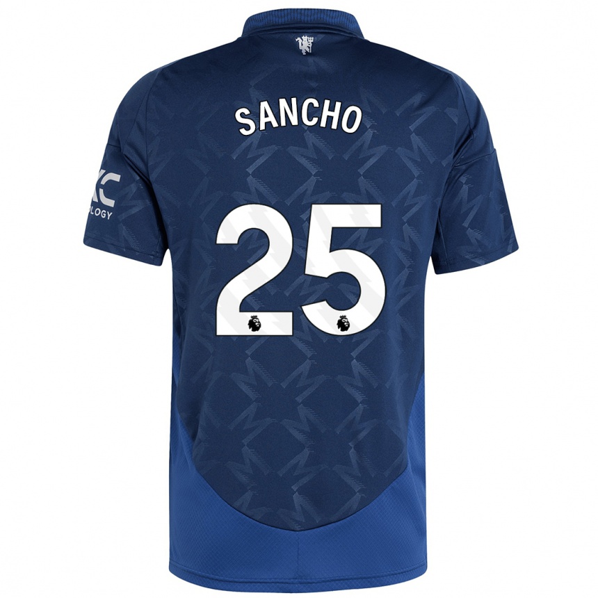 Vaikiškas Jadon Sancho #25 Indigo Išvykos Marškinėliai 2024/25 T-Shirt