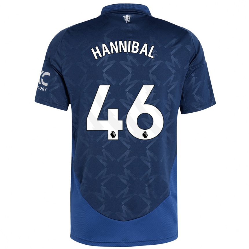 Vaikiškas Hannibal Mejbri #46 Indigo Išvykos Marškinėliai 2024/25 T-Shirt