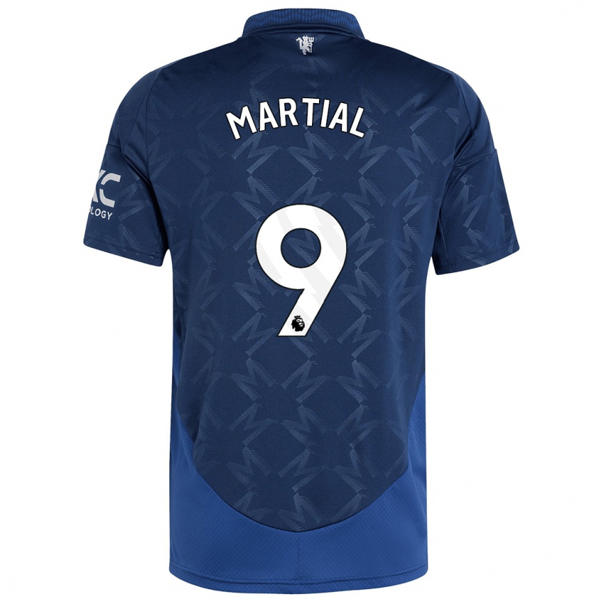 Vaikiškas Anthony Martial #9 Indigo Išvykos Marškinėliai 2024/25 T-Shirt