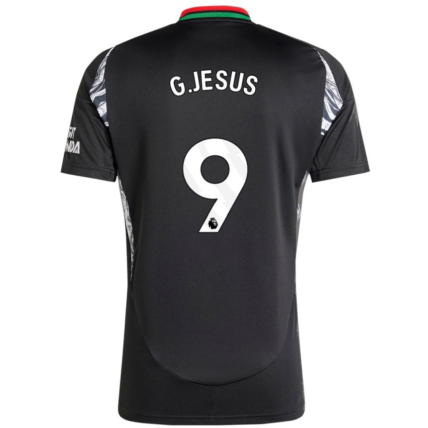 Vaikiškas Gabriel Jesus #9 Juoda Išvykos Marškinėliai 2024/25 T-Shirt