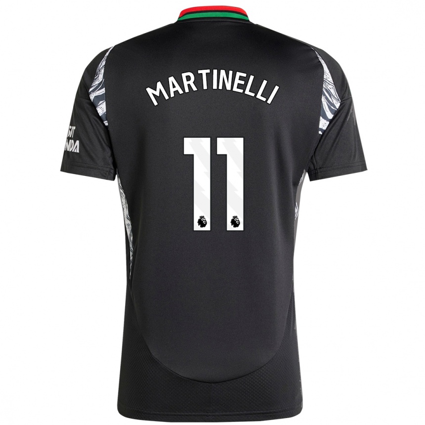 Vaikiškas Gabriel Martinelli #11 Juoda Išvykos Marškinėliai 2024/25 T-Shirt