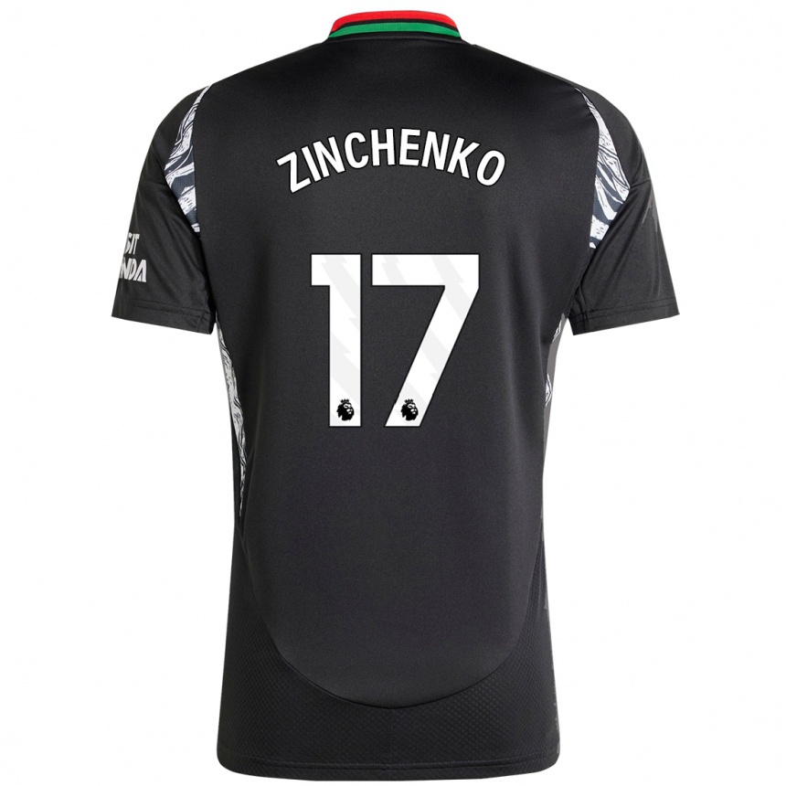 Vaikiškas Oleksandr Zinchenko #17 Juoda Išvykos Marškinėliai 2024/25 T-Shirt