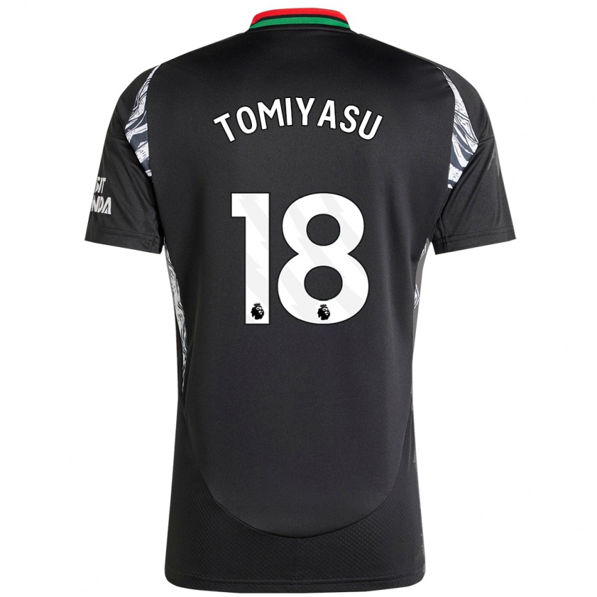 Vaikiškas Takehiro Tomiyasu #18 Juoda Išvykos Marškinėliai 2024/25 T-Shirt