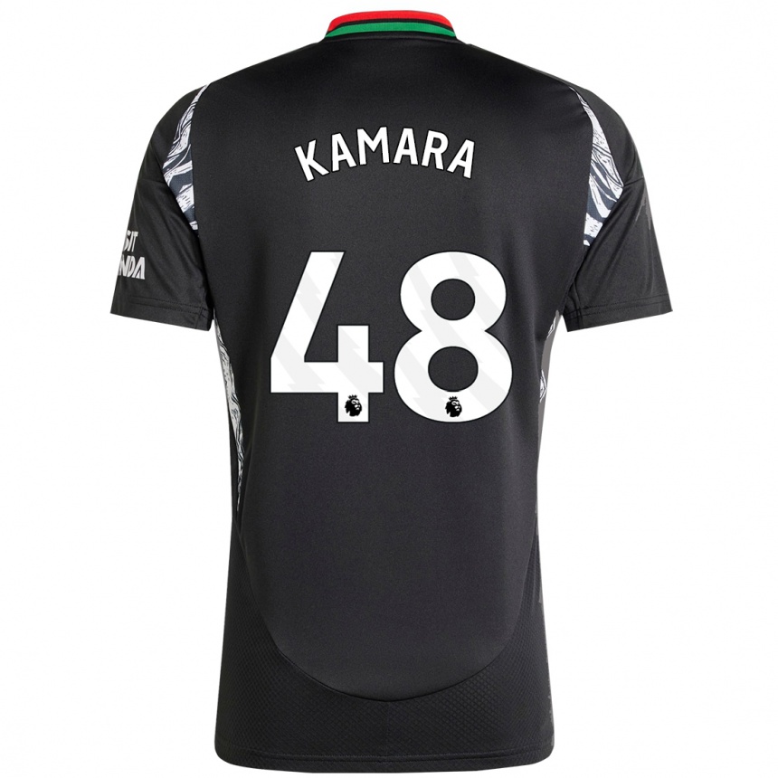 Vaikiškas Osman Kamara #48 Juoda Išvykos Marškinėliai 2024/25 T-Shirt