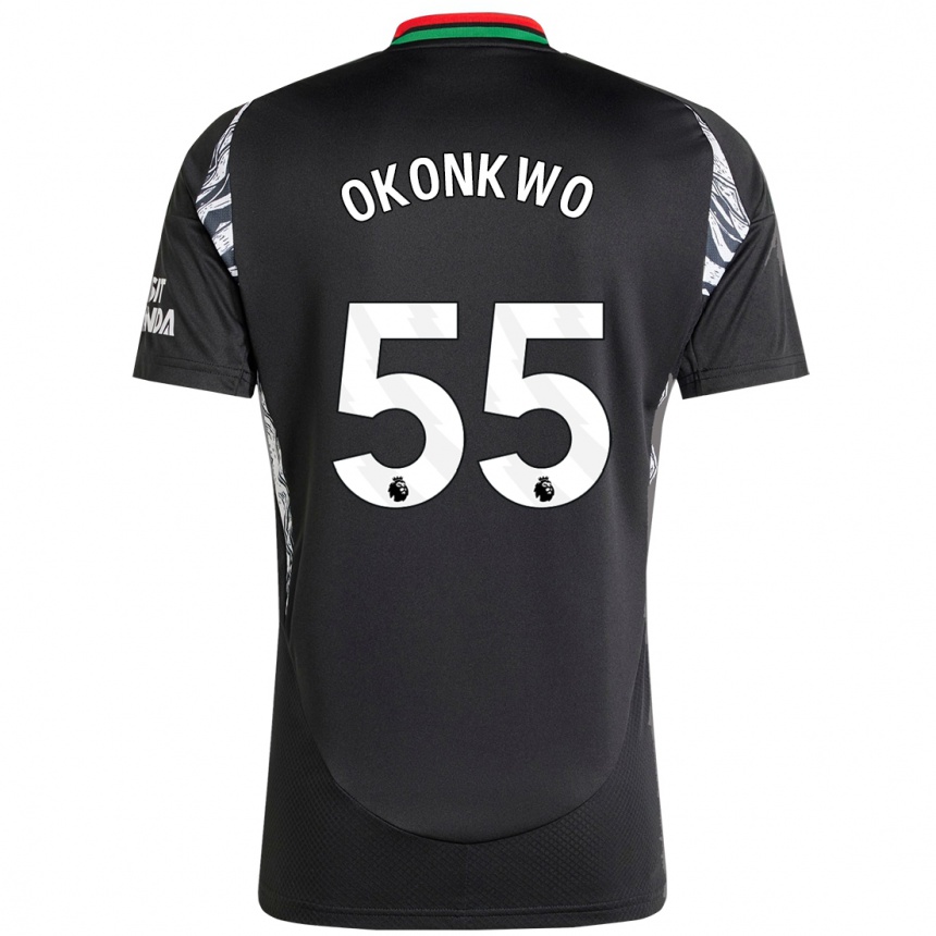 Vaikiškas Brian Okonkwo #55 Juoda Išvykos Marškinėliai 2024/25 T-Shirt