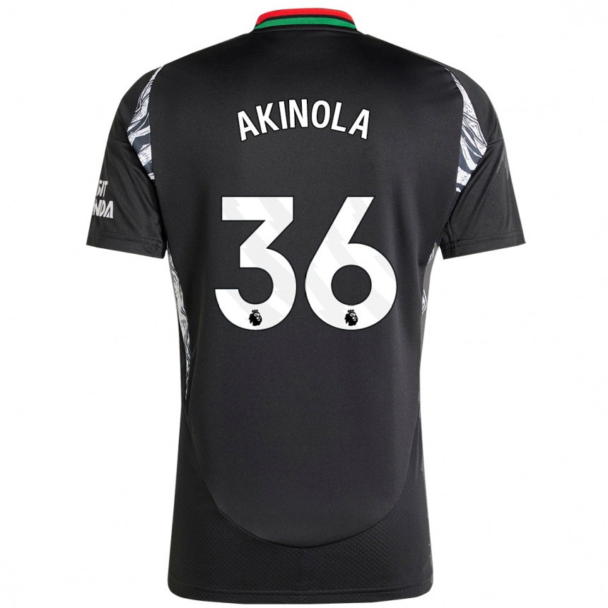 Vaikiškas Tim Akinola #36 Juoda Išvykos Marškinėliai 2024/25 T-Shirt