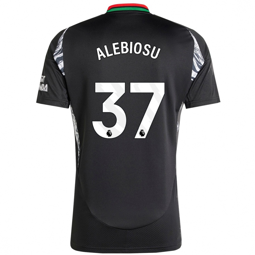 Vaikiškas Ryan Alebiosu #37 Juoda Išvykos Marškinėliai 2024/25 T-Shirt