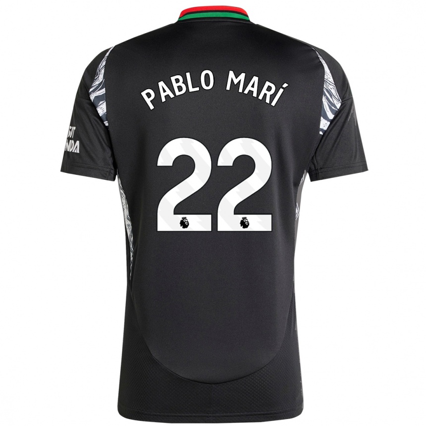 Vaikiškas Pablo Mari #22 Juoda Išvykos Marškinėliai 2024/25 T-Shirt