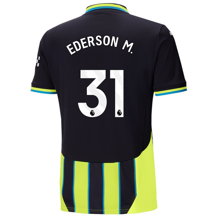 Vaikiškas Ederson Moraes #31 Mėlyna Geltona Išvykos Marškinėliai 2024/25 T-Shirt