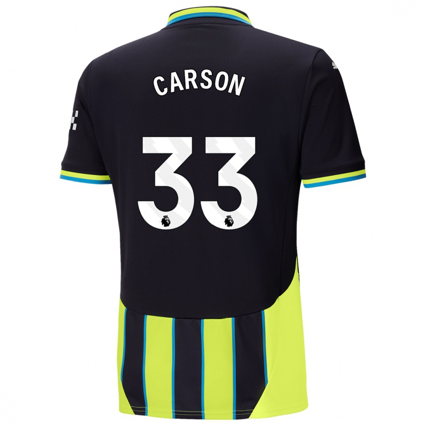 Vaikiškas Scott Carson #33 Mėlyna Geltona Išvykos Marškinėliai 2024/25 T-Shirt