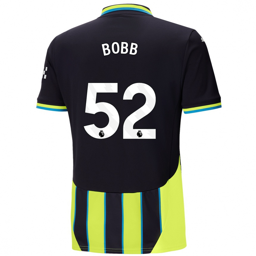 Vaikiškas Oscar Bobb #52 Mėlyna Geltona Išvykos Marškinėliai 2024/25 T-Shirt