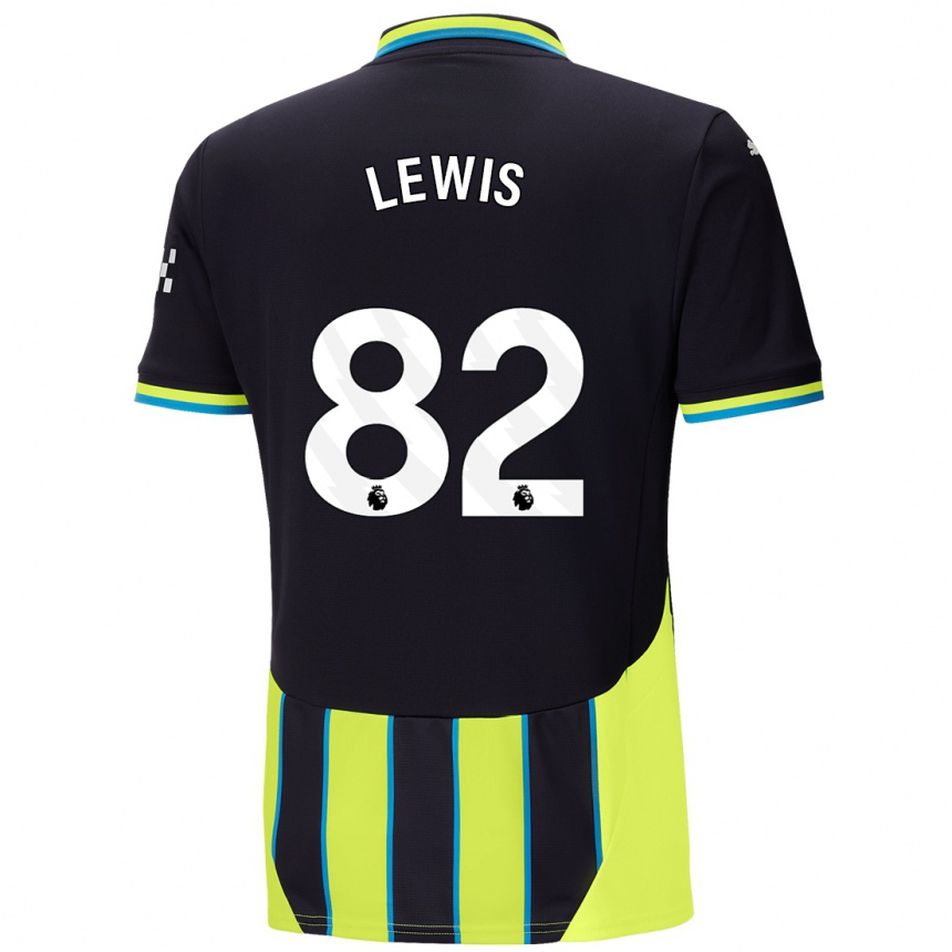 Vaikiškas Rico Lewis #82 Mėlyna Geltona Išvykos Marškinėliai 2024/25 T-Shirt