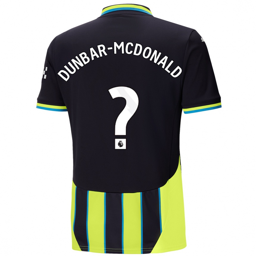 Vaikiškas Christian Dunbar-Mcdonald #0 Mėlyna Geltona Išvykos Marškinėliai 2024/25 T-Shirt