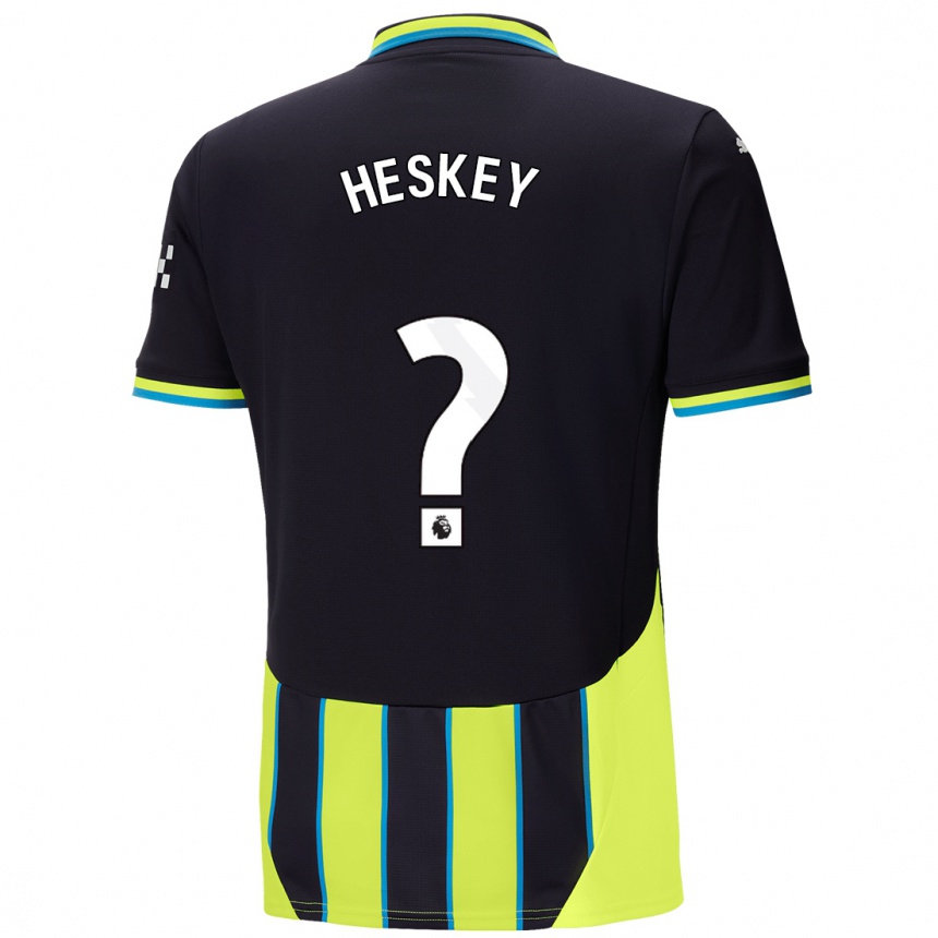 Vaikiškas Reigan Heskey #0 Mėlyna Geltona Išvykos Marškinėliai 2024/25 T-Shirt