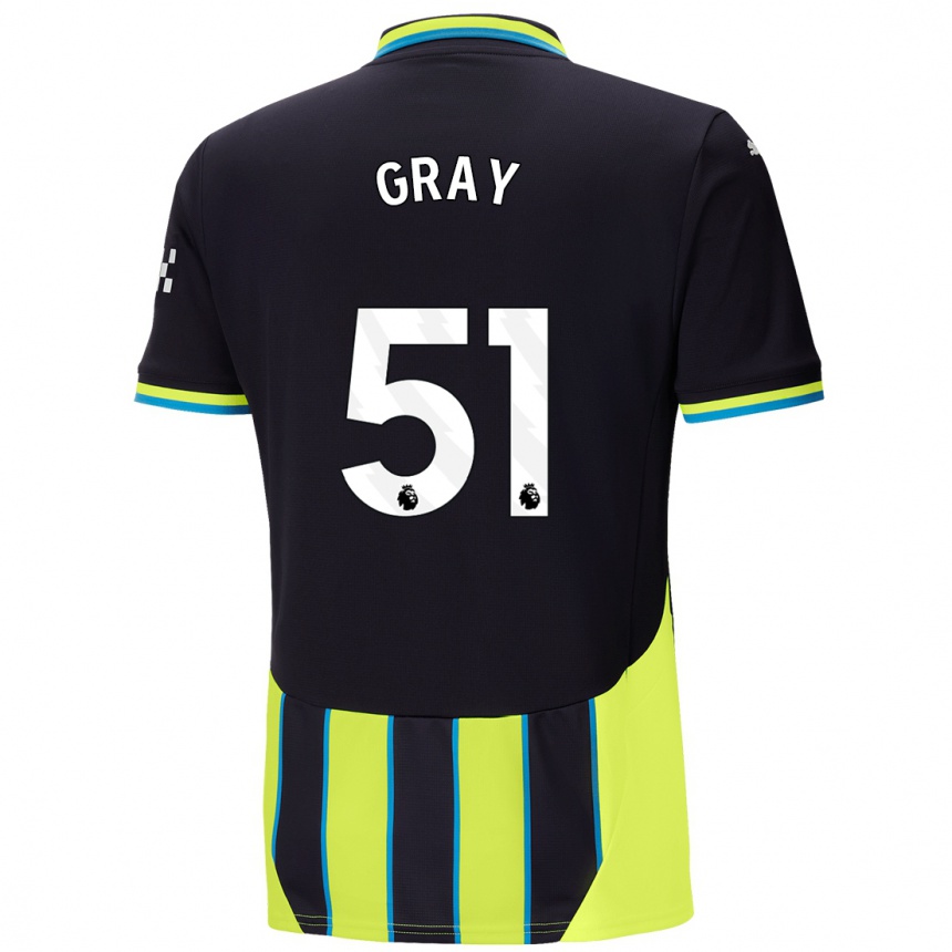 Vaikiškas Charlie Gray #51 Mėlyna Geltona Išvykos Marškinėliai 2024/25 T-Shirt