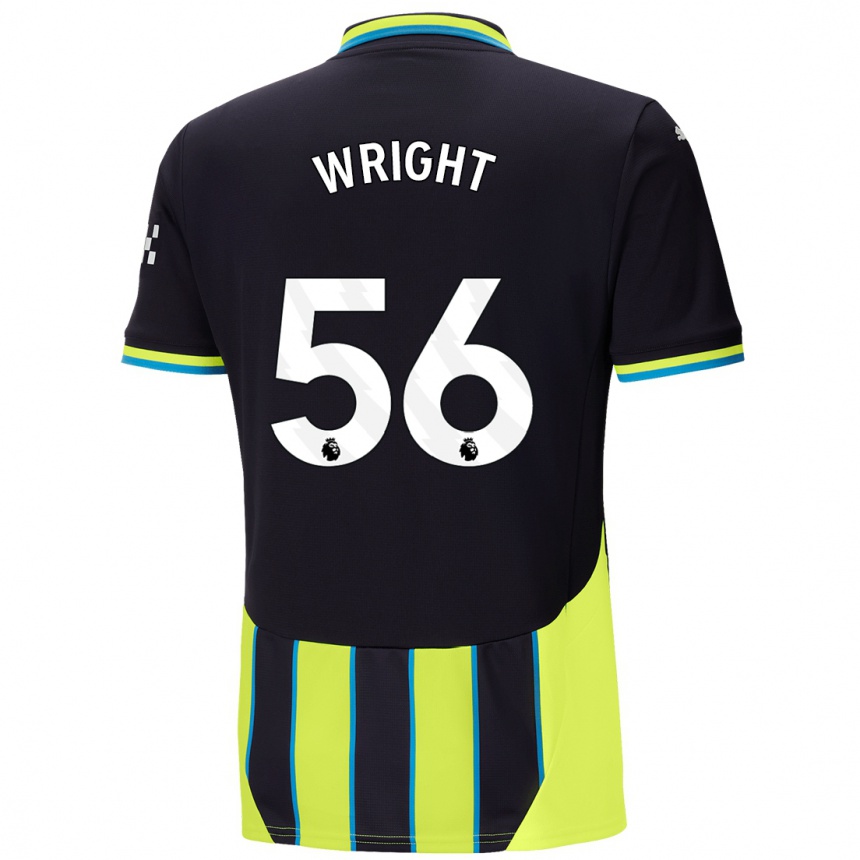 Vaikiškas Jacob Wright #56 Mėlyna Geltona Išvykos Marškinėliai 2024/25 T-Shirt