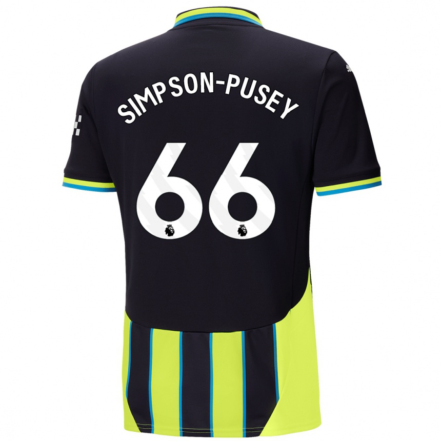 Vaikiškas Jahmai Simpson-Pusey #66 Mėlyna Geltona Išvykos Marškinėliai 2024/25 T-Shirt