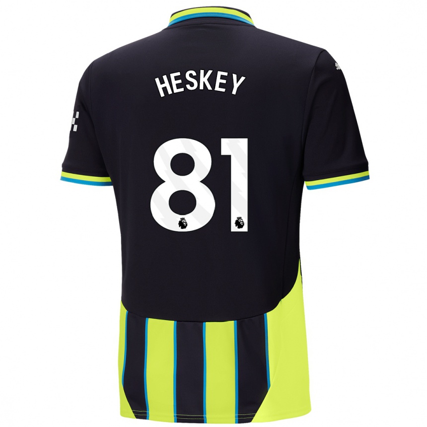 Vaikiškas Jaden Heskey #81 Mėlyna Geltona Išvykos Marškinėliai 2024/25 T-Shirt