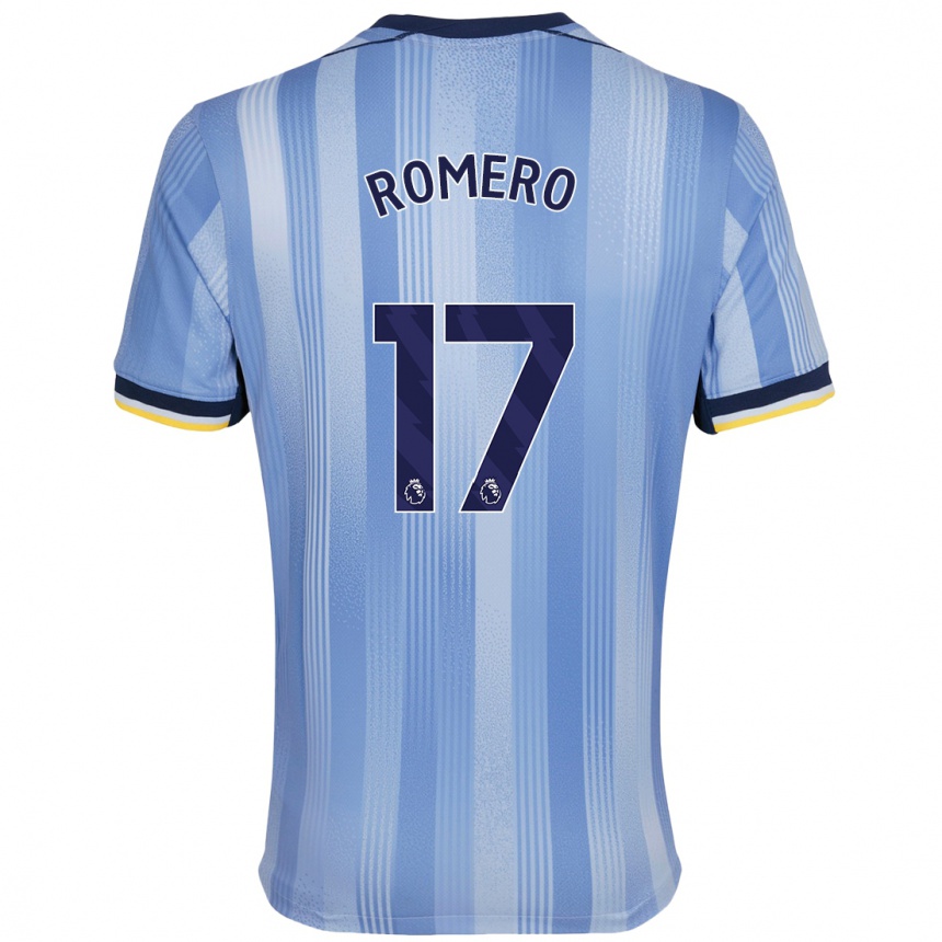 Vaikiškas Cristian Romero #17 Šviesiai Mėlyna Išvykos Marškinėliai 2024/25 T-Shirt