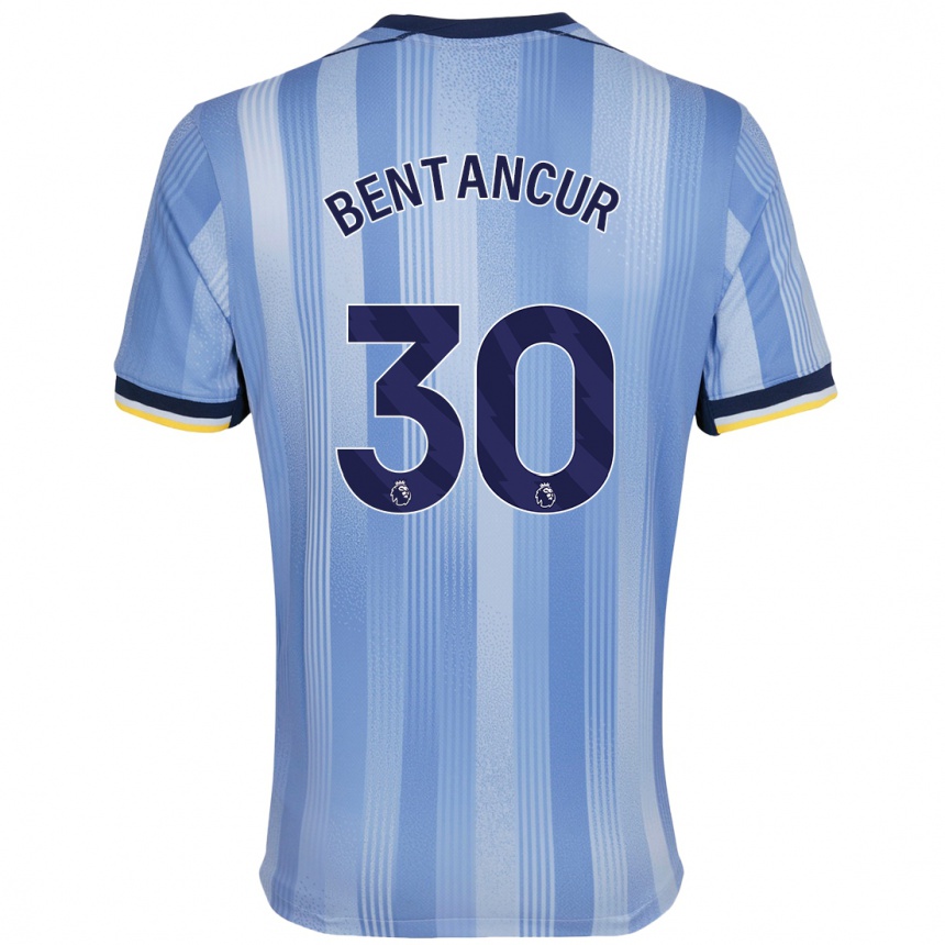 Vaikiškas Rodrigo Bentancur #30 Šviesiai Mėlyna Išvykos Marškinėliai 2024/25 T-Shirt