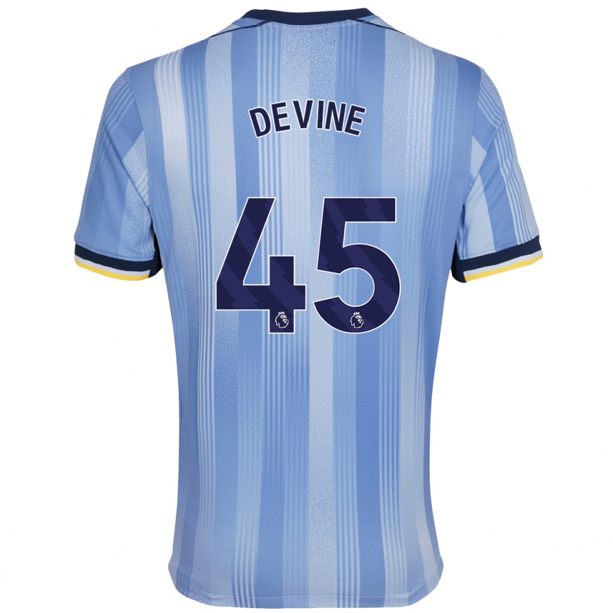 Vaikiškas Alfie Devine #45 Šviesiai Mėlyna Išvykos Marškinėliai 2024/25 T-Shirt