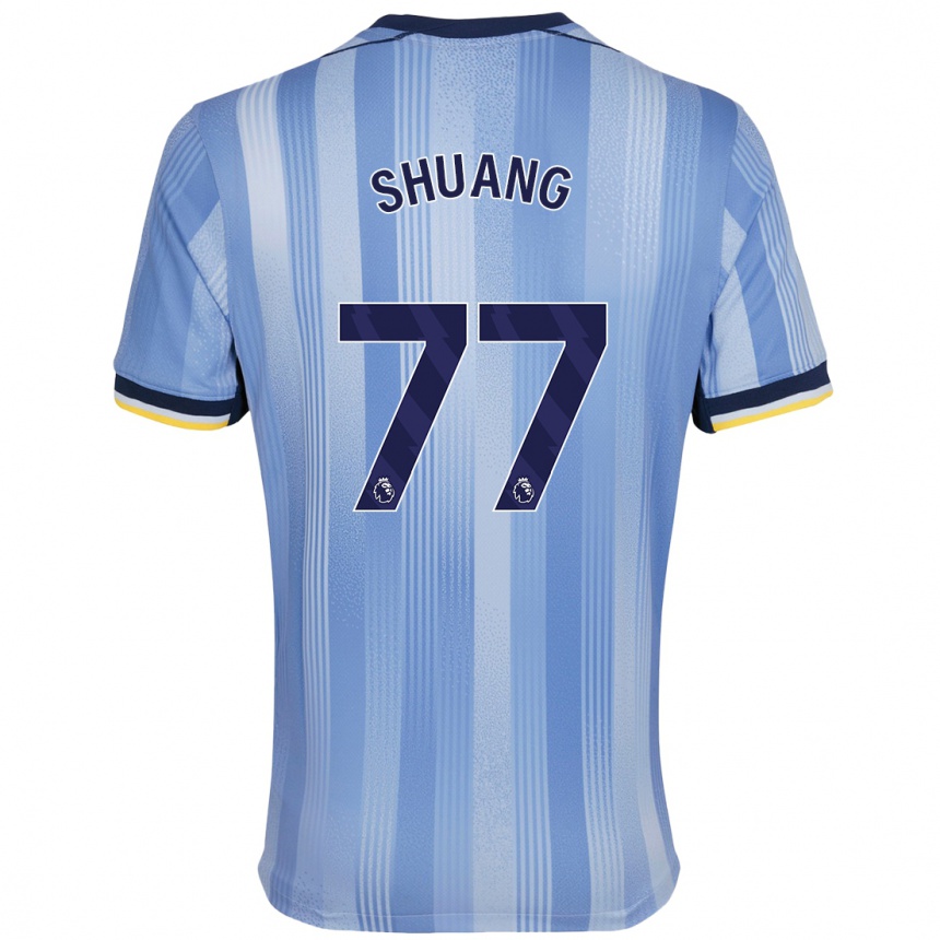 Vaikiškas Wang Shuang #77 Šviesiai Mėlyna Išvykos Marškinėliai 2024/25 T-Shirt