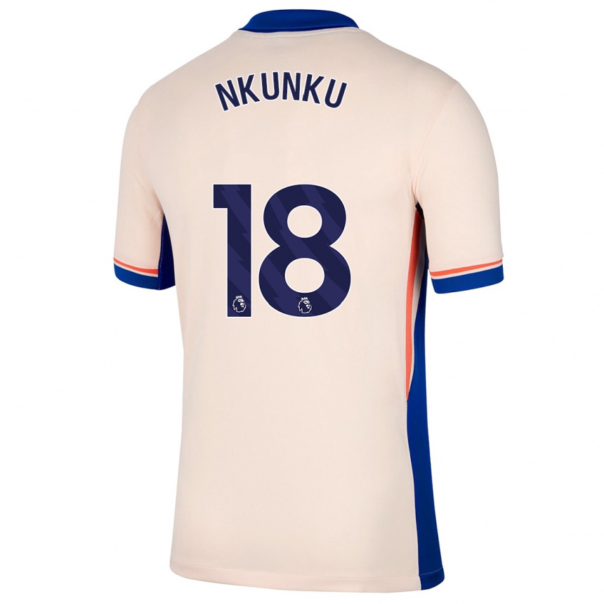 Vaikiškas Christopher Nkunku #18 Šviesiai Smėlio Spalvos Išvykos Marškinėliai 2024/25 T-Shirt