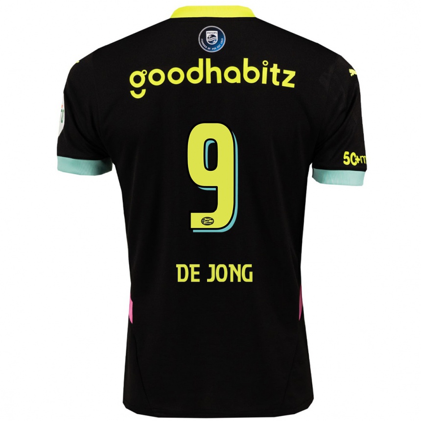 Vaikiškas Luuk De Jong #9 Juoda Geltona Išvykos Marškinėliai 2024/25 T-Shirt