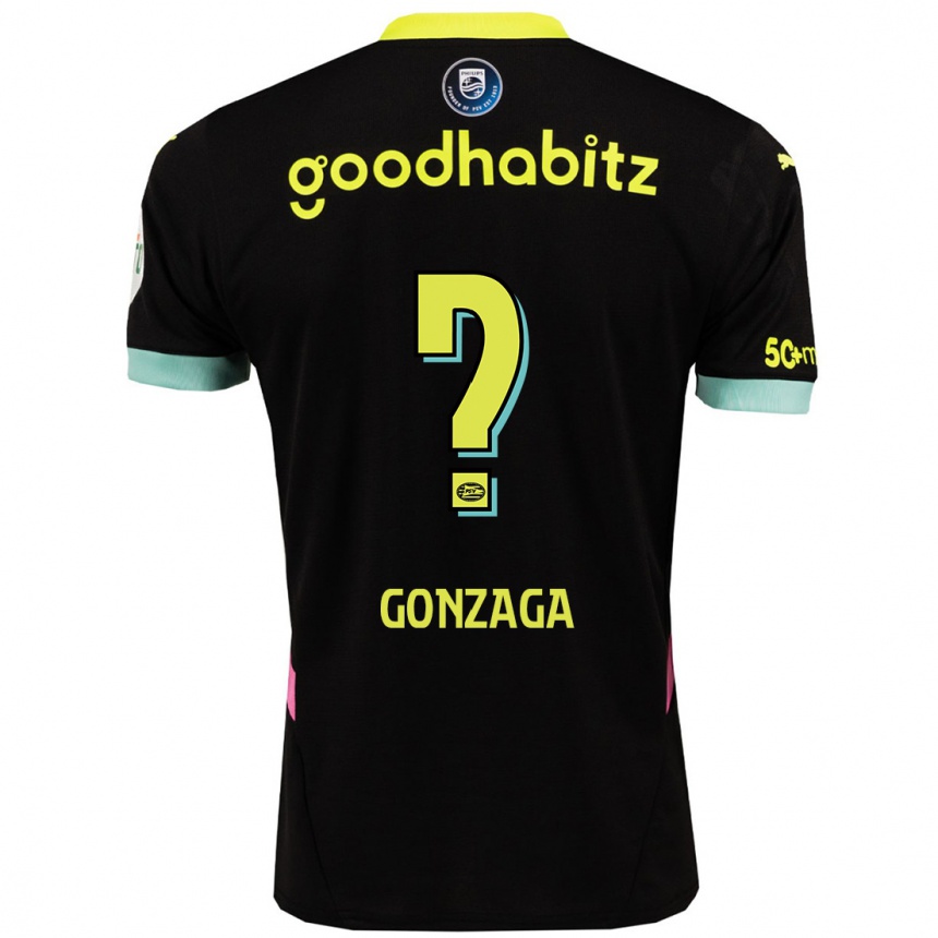 Vaikiškas Jamal Gonzaga #0 Juoda Geltona Išvykos Marškinėliai 2024/25 T-Shirt