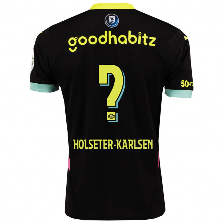 Vaikiškas Philip Holseter-Karlsen #0 Juoda Geltona Išvykos Marškinėliai 2024/25 T-Shirt