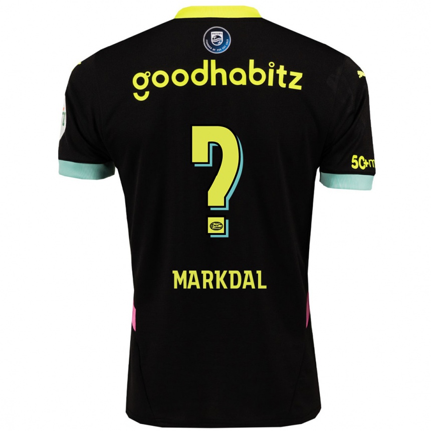 Vaikiškas Mikkel Markdal #0 Juoda Geltona Išvykos Marškinėliai 2024/25 T-Shirt