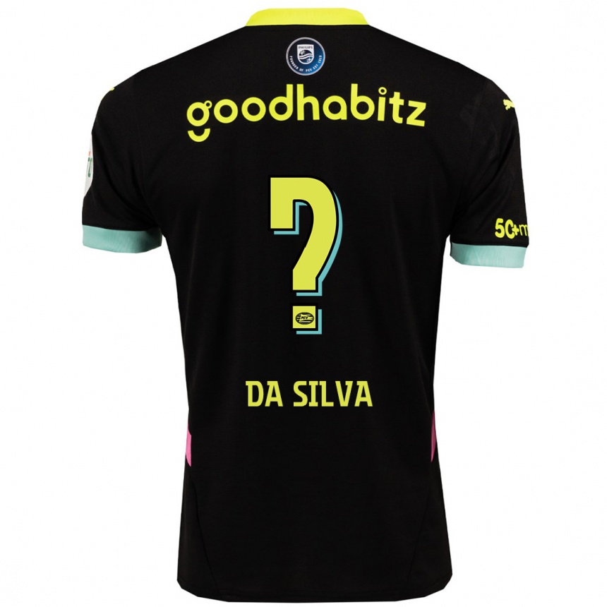 Vaikiškas Aston Da Silva #0 Juoda Geltona Išvykos Marškinėliai 2024/25 T-Shirt