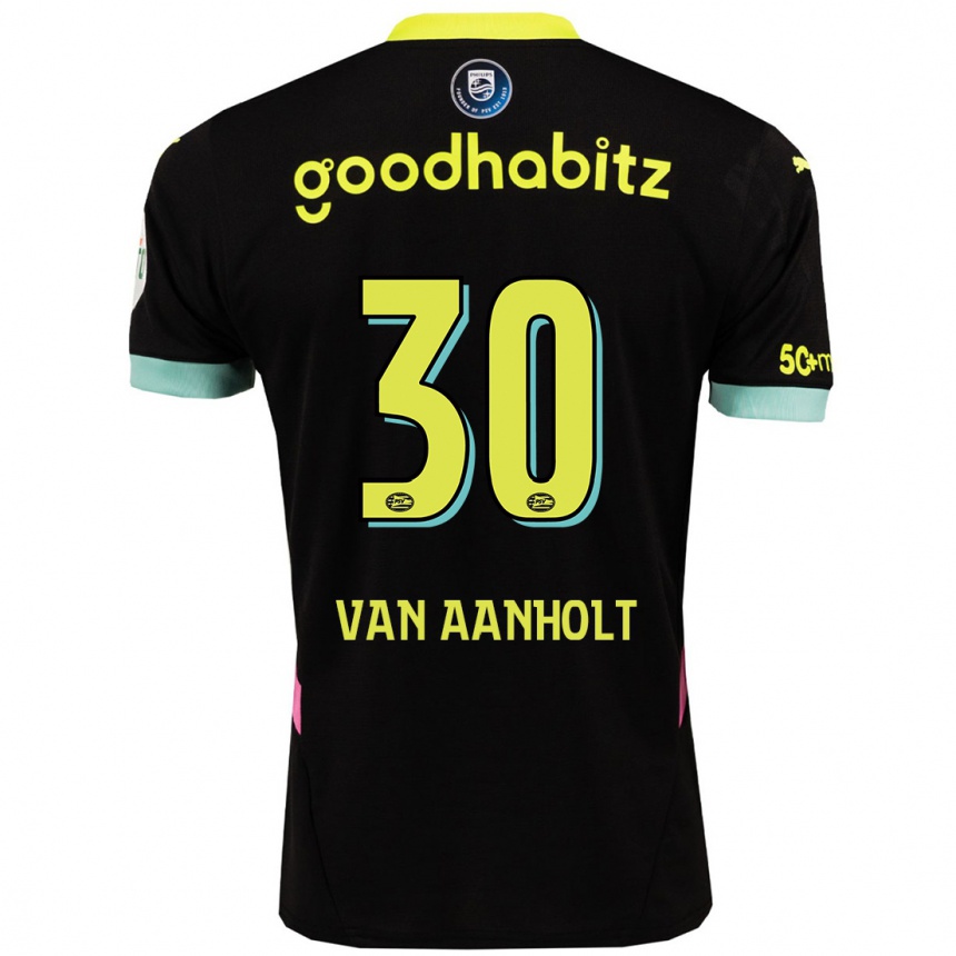 Vaikiškas Patrick Van Aanholt #30 Juoda Geltona Išvykos Marškinėliai 2024/25 T-Shirt