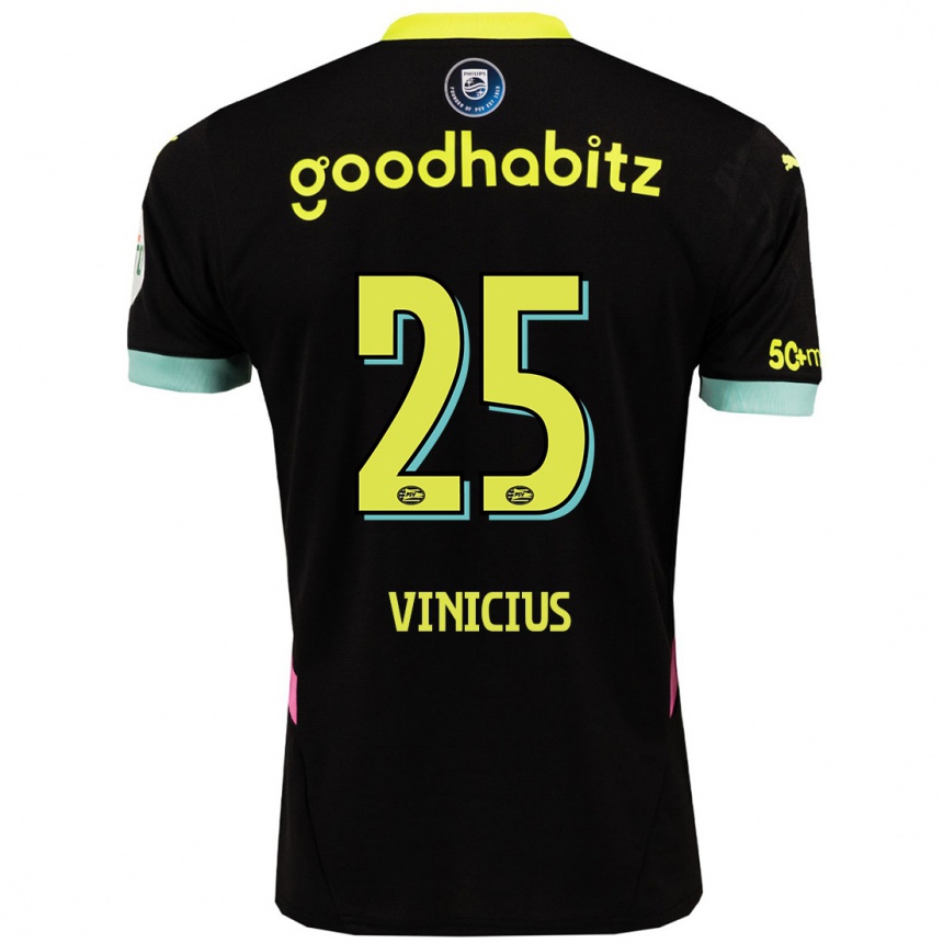 Vaikiškas Carlos Vinicius #25 Juoda Geltona Išvykos Marškinėliai 2024/25 T-Shirt