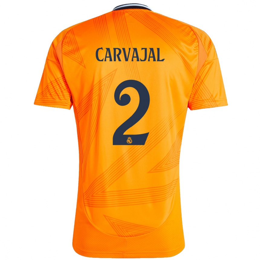 Vaikiškas Daniel Carvajal #2 Oranžinė Išvykos Marškinėliai 2024/25 T-Shirt