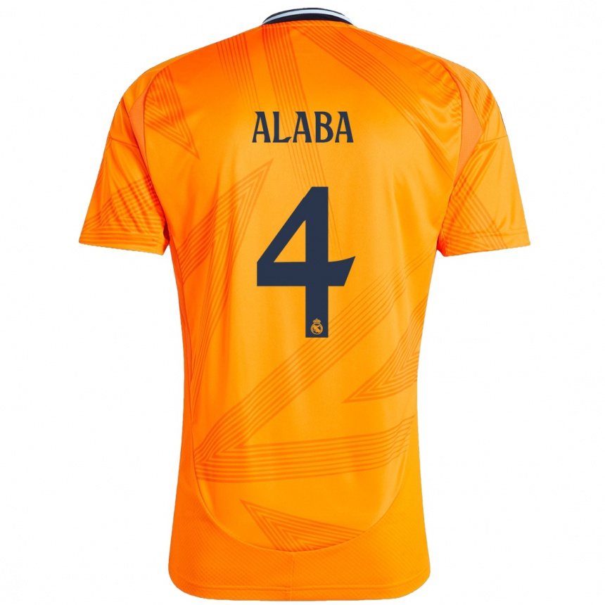 Vaikiškas David Alaba #4 Oranžinė Išvykos Marškinėliai 2024/25 T-Shirt