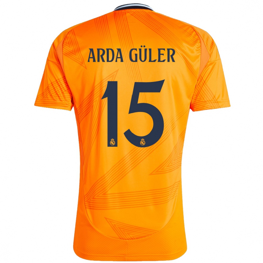 Vaikiškas Arda Güler #15 Oranžinė Išvykos Marškinėliai 2024/25 T-Shirt