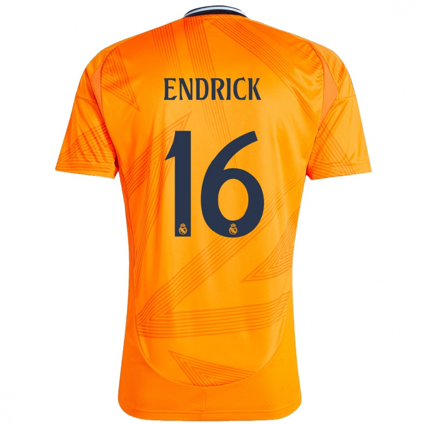 Vaikiškas Endrick #16 Oranžinė Išvykos Marškinėliai 2024/25 T-Shirt