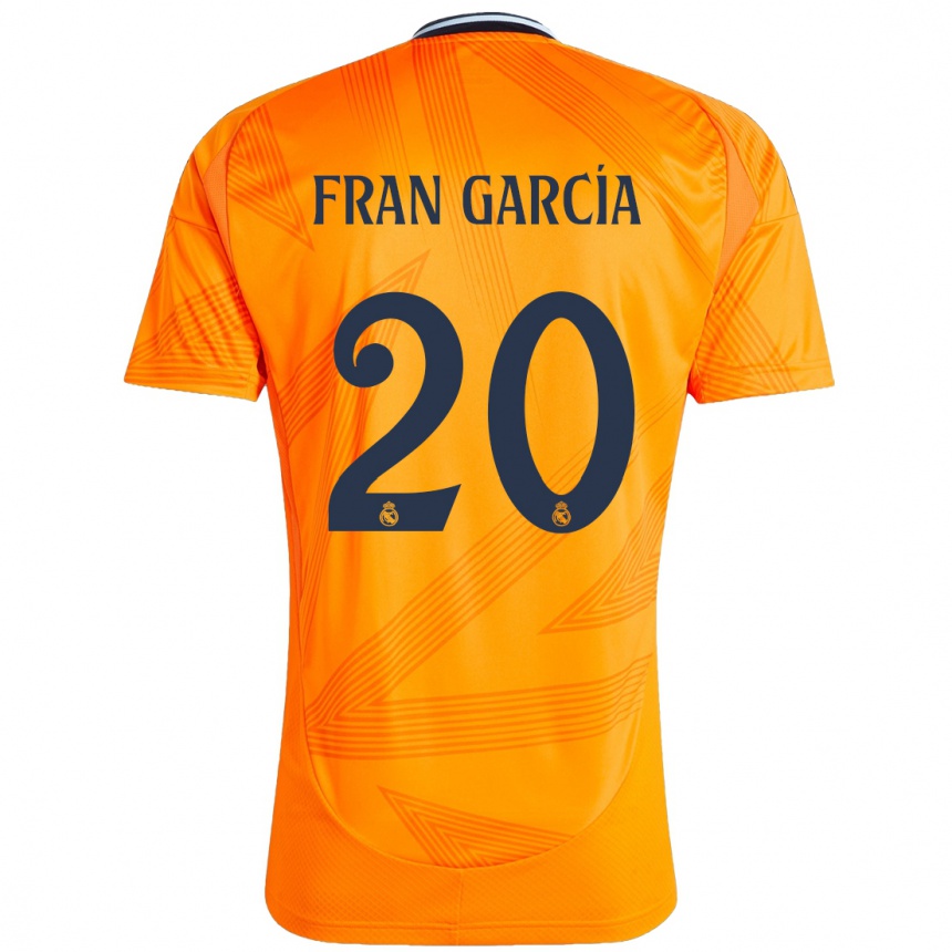 Vaikiškas Fran García #20 Oranžinė Išvykos Marškinėliai 2024/25 T-Shirt