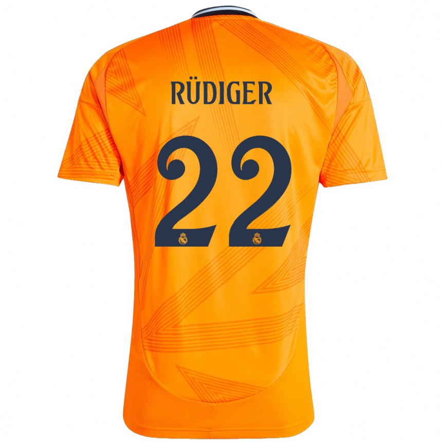 Vaikiškas Antonio Rudiger #22 Oranžinė Išvykos Marškinėliai 2024/25 T-Shirt