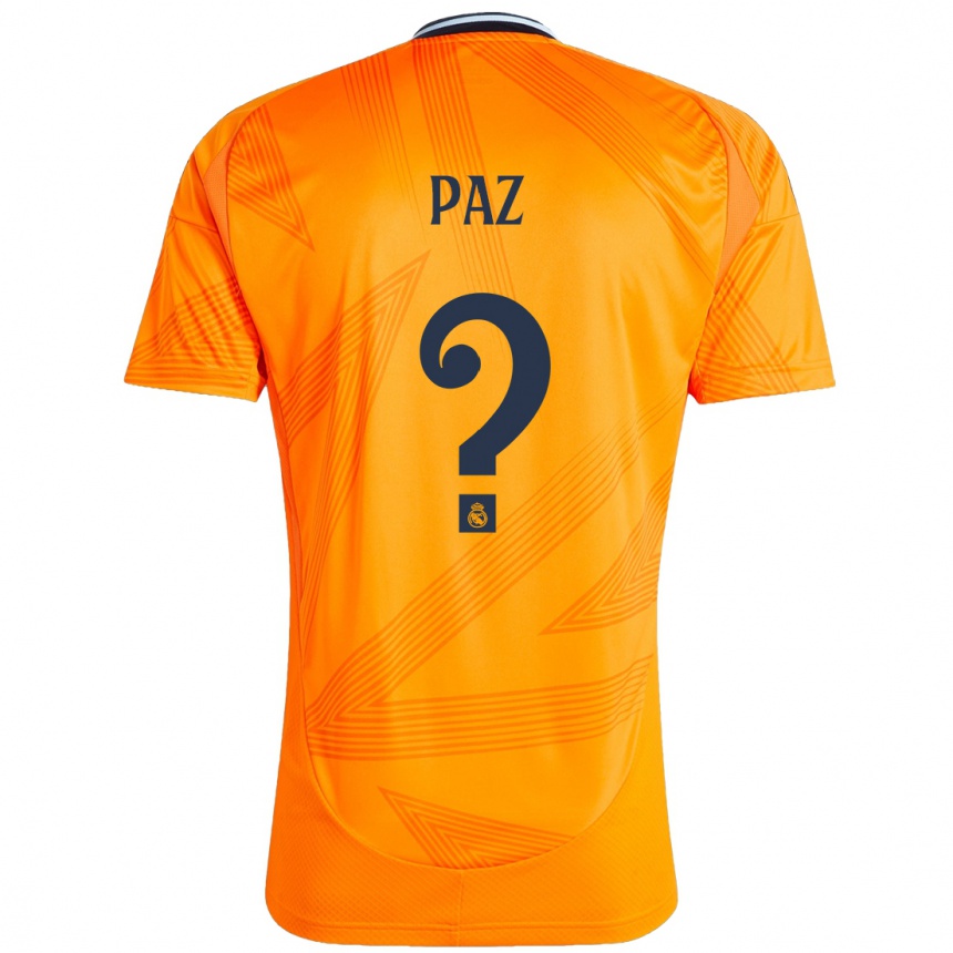 Vaikiškas Nico Paz #0 Oranžinė Išvykos Marškinėliai 2024/25 T-Shirt