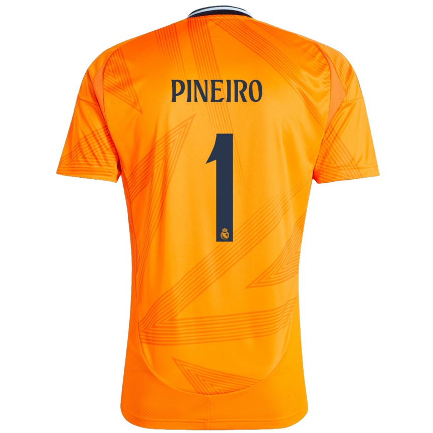 Vaikiškas Diego Pineiro #1 Oranžinė Išvykos Marškinėliai 2024/25 T-Shirt